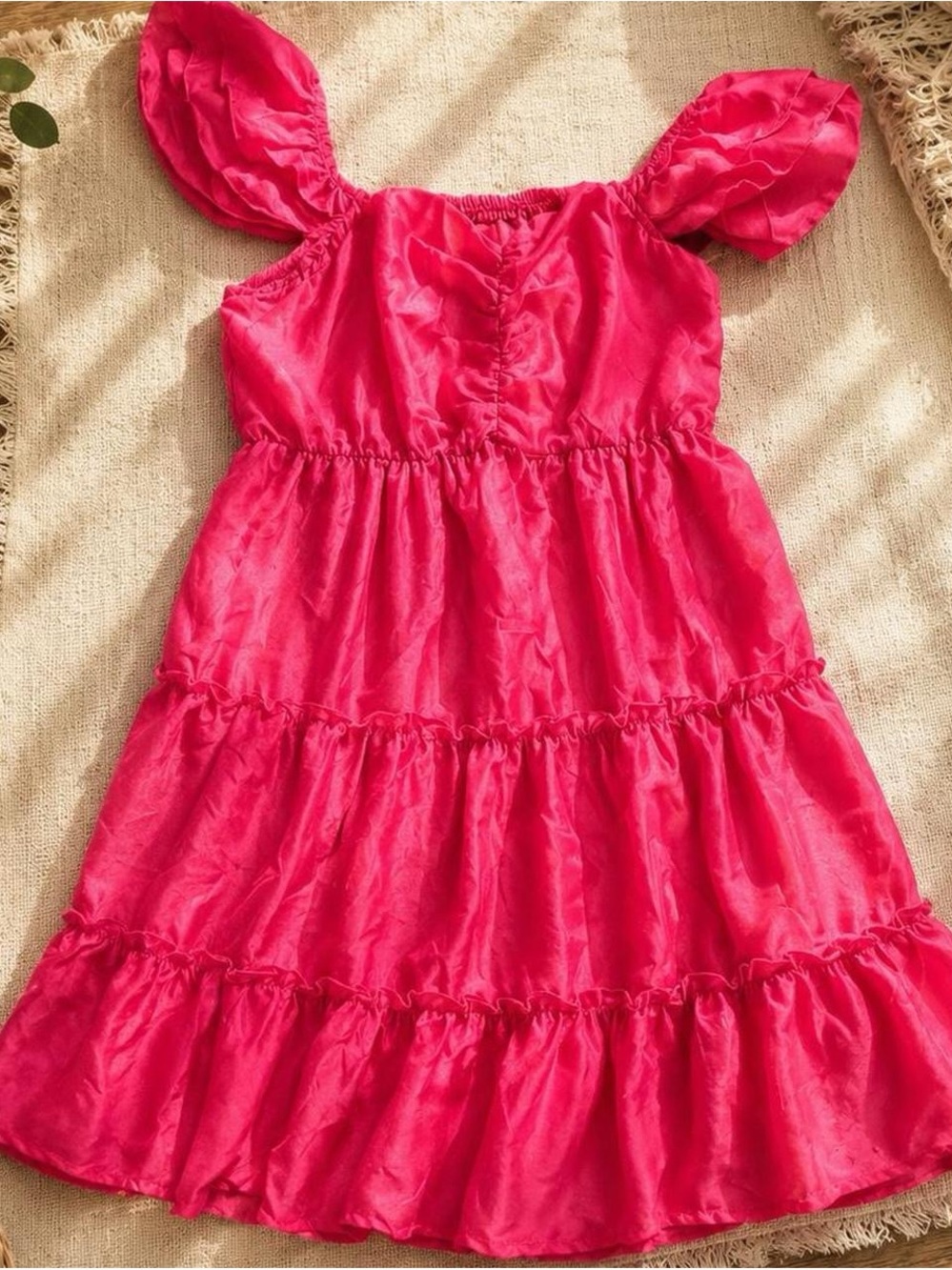 Altar'd State Fuchsia Smocked Waist Dress